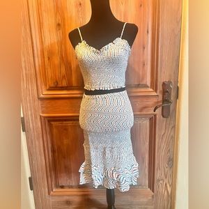 NWT 2pc Set OLIVACEOUS SMOCKED